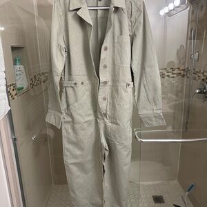 Veronica Beard Light Khaki Field Jumpsuit